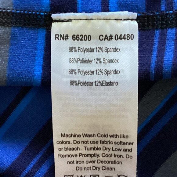 Asics Men's Sweater Top Size M Activewear 1/4 Zip Blue Stripped Pockets Warm - Picture 8 of 8